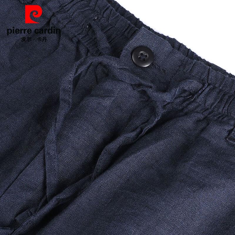 Pierre Cardin Men's Lightweight Linen Chinese Style Straight-Leg Pants