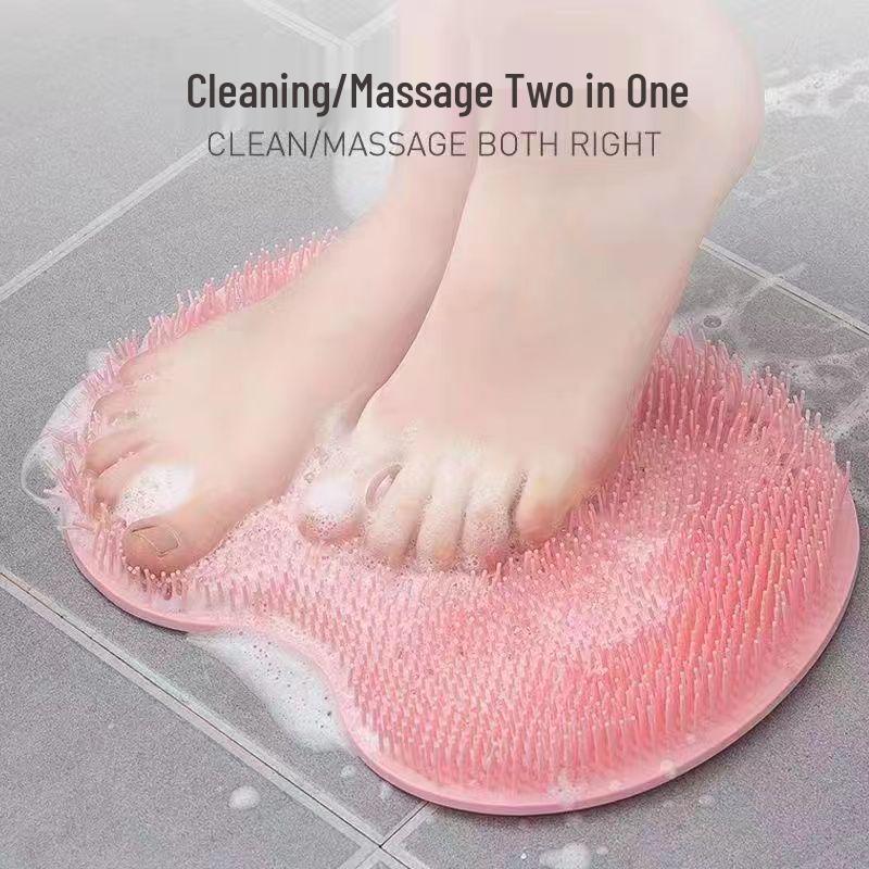 Silicone Foot Scrub & Back Massage Pad for Shower or Bath