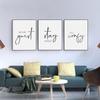 Be Our Guest Stay Awhile Get Comfy Letter Picture Minimalism Wall Art Canvas Print Poster for Hotel Living Bed Room Home Decor