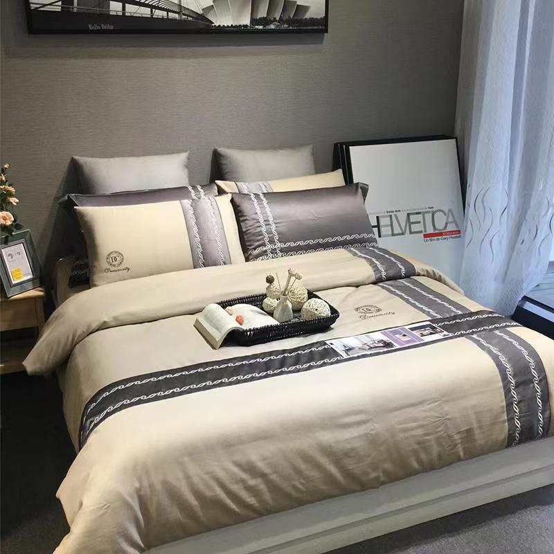 Duży rozmiar/rozmiar queen/pełny rozmiar prześcieradło na kołdrę zestaw poszewek gruba bawełna sypialnia Hotel biznes haft prosta pościel wysokiej jakości
