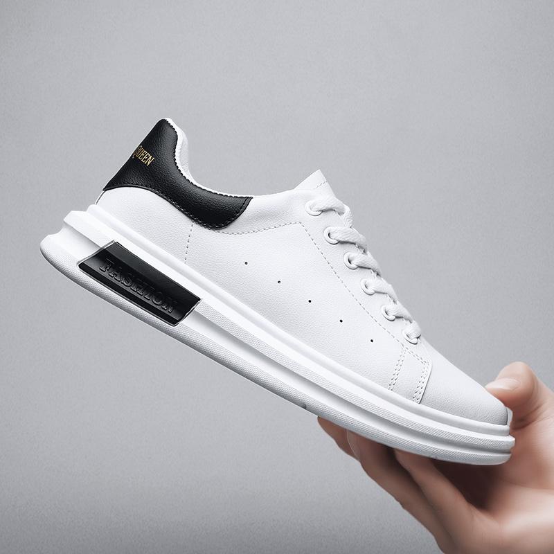 Nuevas zapatillas blancas para hombres zapatillas de cuero de PU planas  tabla Casual Cómodo Hombres Running Zapatos deportivos comprar a buen  precio — entrega gratuita, reseñas reales con fotos — Joom