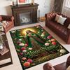 Virgin Mary Theme Crystal Velvet Rug Personalized Custom Name Text Soft Floor Mat Home Decor