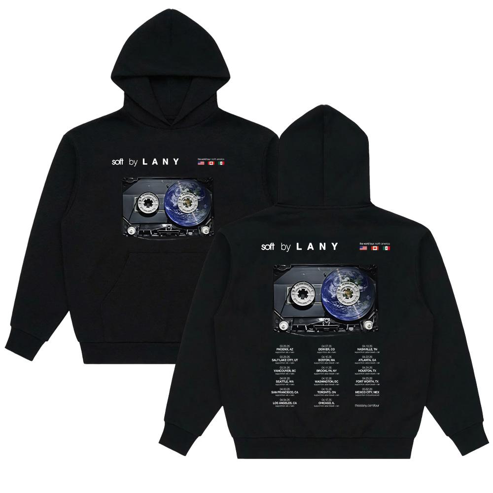 

LANY The World Tour Северная Америка Худи Мужские Женские Хип-Хоп Ретро Толстовки Модный Тренд Пуловер Повседневная Худи XS чёрный