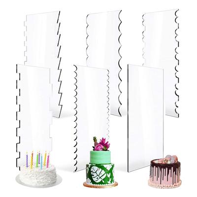 4/6 Stuks Acryl Taart Decoratie Kam Set Botercrème Gladmaker Fondant Schraper Gereedschap Icing Decoratie Benodigdheden 10283