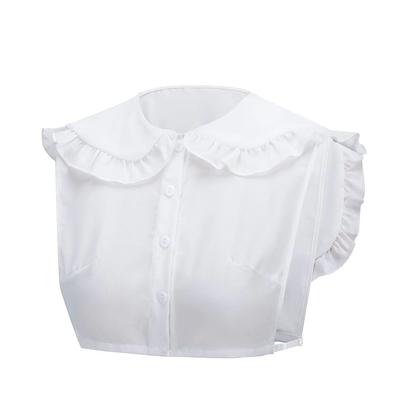 Women Girls Doll Ruffles Fake Collar Shoulder Wrap Removable Detachable Collar False Half Blouse Lapel Top Clothes Accessories
