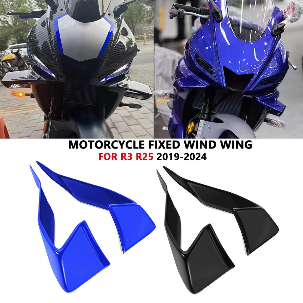 For Motorcycle Sport DownforceNaked Forntal Spoilers Aerodynamic Wing Deflector YZFR3 2024 YZFR25 2025 YZF R3 R25 2025 2019-2024