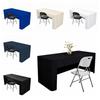 Oil-Resistant 6FT Stretch Tablecloth Solid Color Spandex Table Cover Washable Practical Exhibition Table Decor Wedding Party