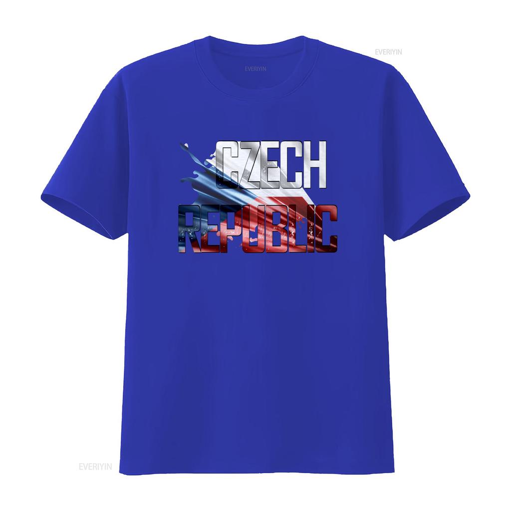 Czech Republic Flag T Shirt Country Printing For Men And Women vintage Washed Versatile Soft homme fashion Comfortable Casual
