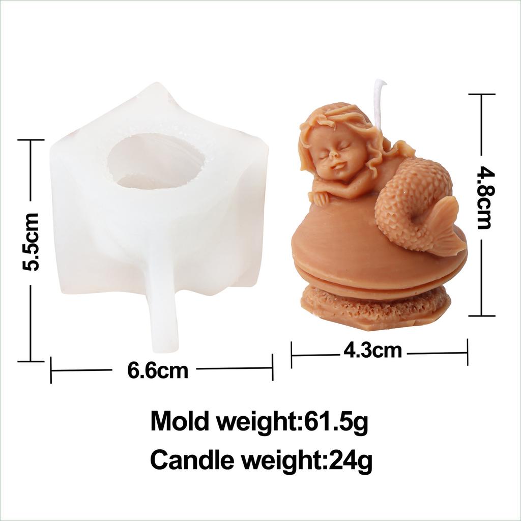 Mermaid Princess Candle Silicone Mold DIY Handmade 3D Ocean Plaster Epoxy Resin Mould Gypsum Molds Desktop Decoration