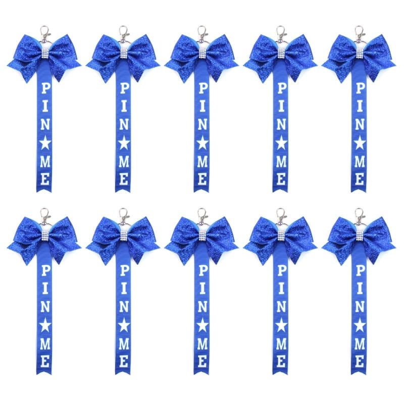 

Pack of 10 Cheer Bows Keychains Bowknot Streamer Key Rings for Teen Girls Colorful Keychain Cheerleader Accessories синий