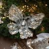 2pcs With Sequins Snowflake Hanging Ornaments Clear Christmas Tree Hanging Ornaments  Shopping Mall