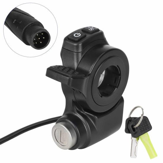 Lockable Throttle with Power Switch Electric Scooter Trigger Grip Prevents Accidental Start Plug-and-Play Replacement Part for E-Scooter Bike