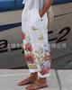 2025 Amazon's New Temperament Commuter 3D Digital Printing, Cotton and Linen Simple Crimped Casual Pants Can Be Printed