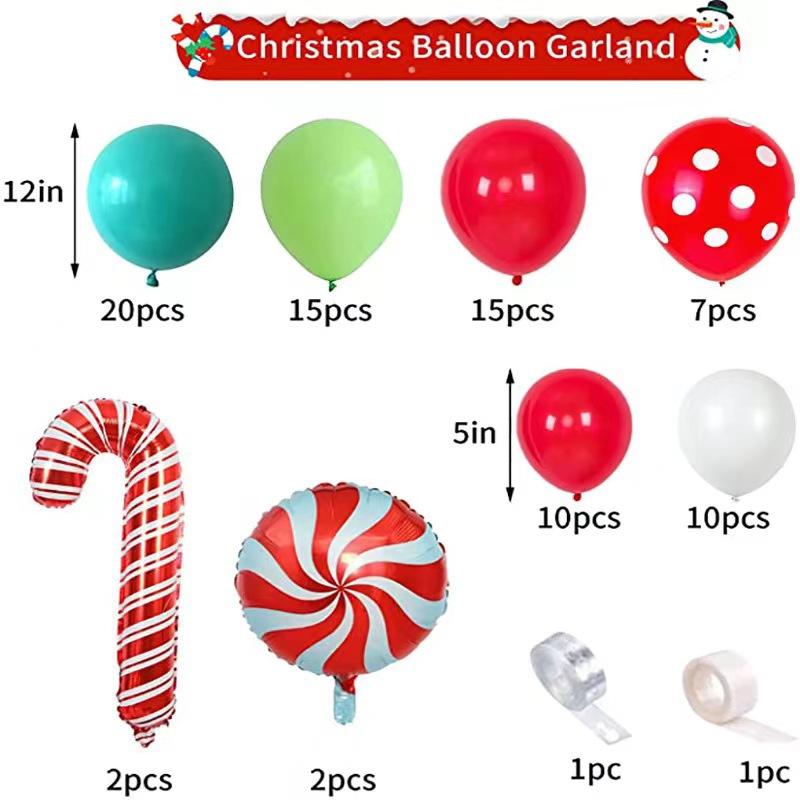 Christmas Decorative Balloon Set Christmas Eve Cane Aluminum Film Balloon Holiday Party Decorative Balloon