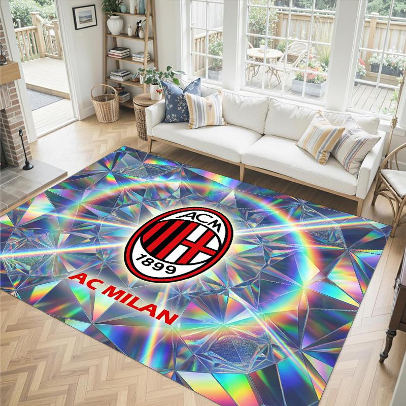 AC Milan Design Crystal Velvet Carpet Cozy Non?Slip Printed Rug For Bedroom Living Room Entrance