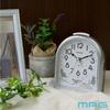 MAG Alarm Clock, Table Clock, Analog, Cat Design, Cute Animal, Children's, Silent, Continuous Second Hand, Electronic Alarm, Snooze, Light, Silver,