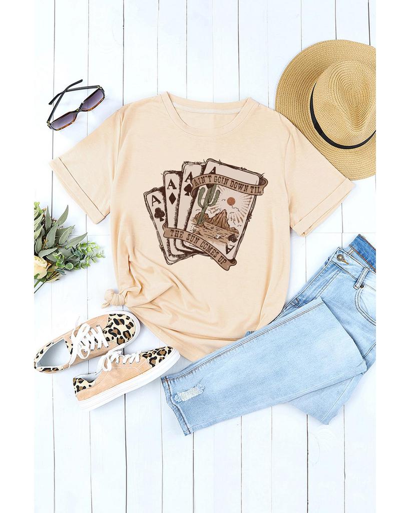 Azura Exchange Western Poker Cards Graphic Print T-Shirt