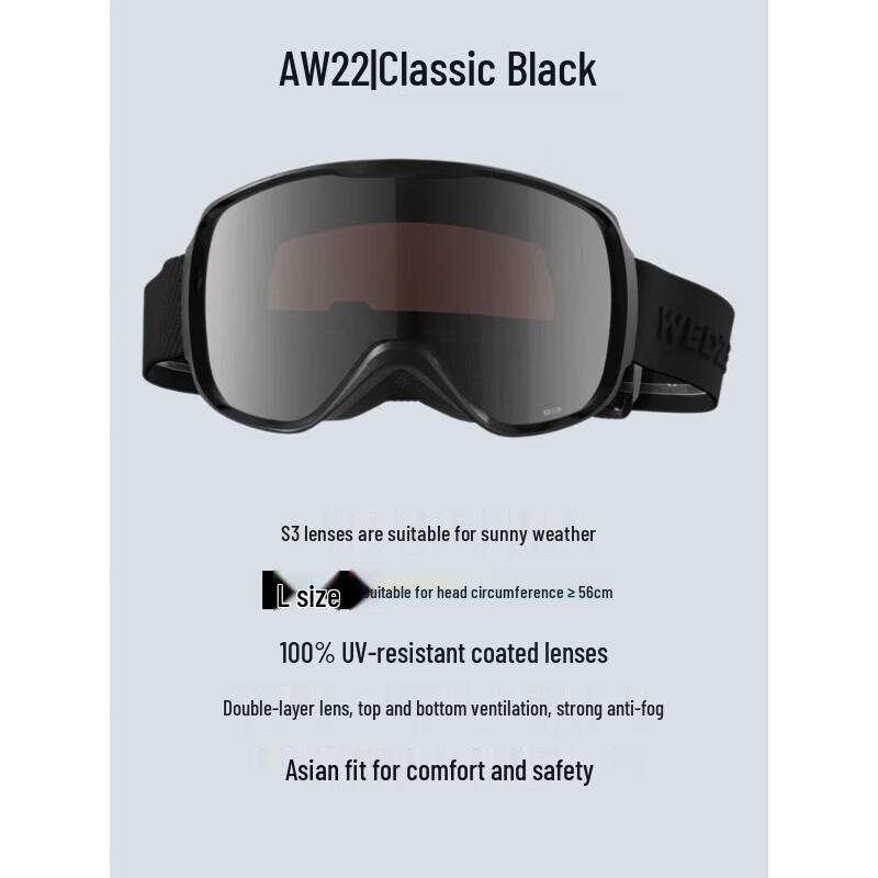 Decathlon G500 ASIA Ski Goggles (Sunny Weather) L