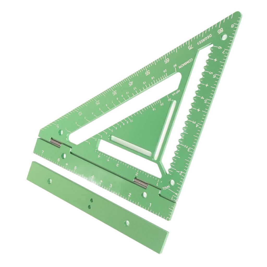 Rafter Square Tool Aluminum Alloy Woodworking Square Ruler with Jig Block Fixing Screw for Carpenter