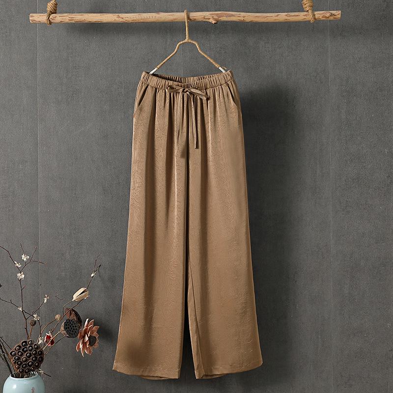 Ice Silk Wide-Leg Slimming Pants for Women - Summer Thin Style 2026 4XL (150-165 cm)