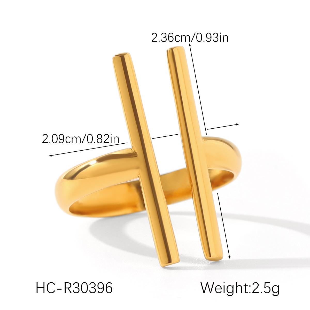 Euro-American style stainless steel open ring, niche design irregular titanium steel ring, non-fading finger ring