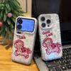 Baifu line pony bracket is suitable for Apple 17Pro mobile phone case IP16 color silver IMD15 men and women 14 large holes 13.
