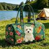 TEMU Quilted Travel Bag Fashion Print Womens Yoga Tote Gym