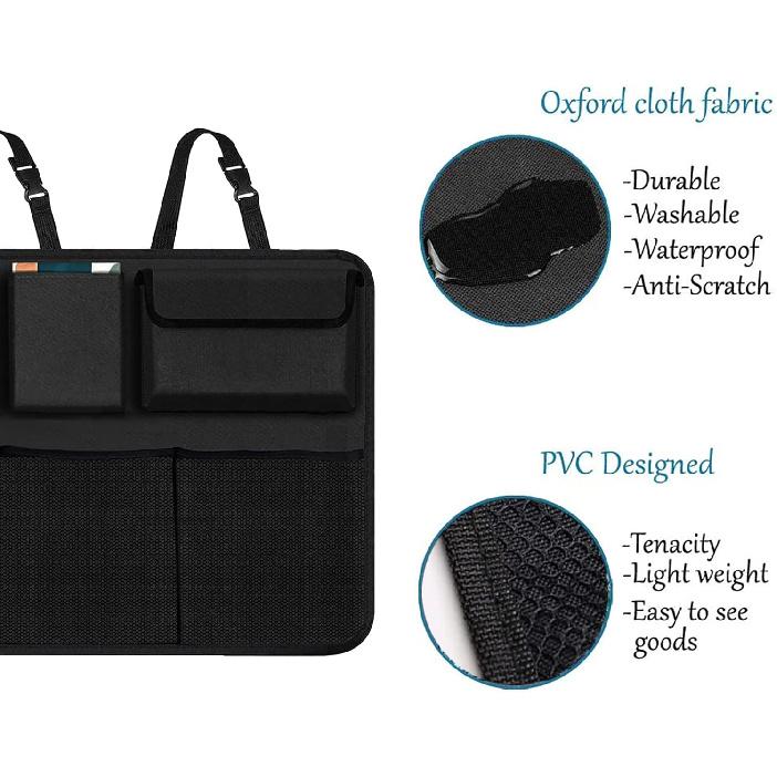 Car Trunk Organizer, Large Capacity Car Organizers And Storage With 8 Pockets, Waterproof Backseat Hanging Organizer For SUV, Truck, MPV, Interior