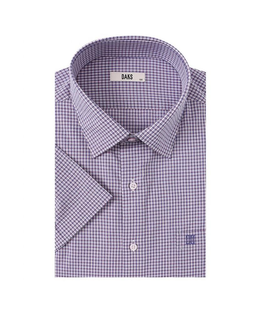 Dagseusyeocheu Care Cotton Blend Small Check Casual Short Sleeve Shirt Regular Fit_Dms2Shcs104R1