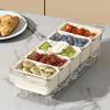Transparent Ice Chilled Tray Platter 5 Grids Snacks Container Condiment Container  for Home