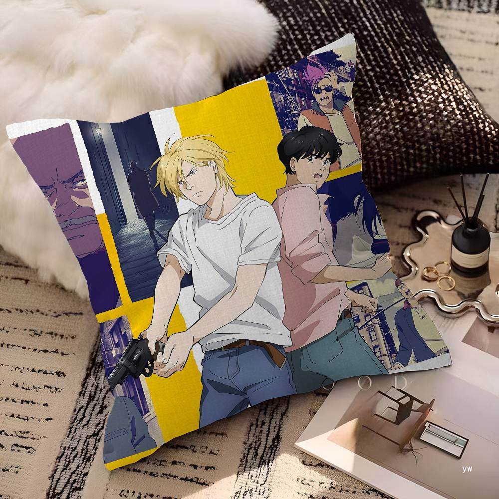 B-Banana F-Fish Pillow Anime Pillow Sofa Bed Head Pillow Cover Cushion Cover 45x45 Cm Fashion
