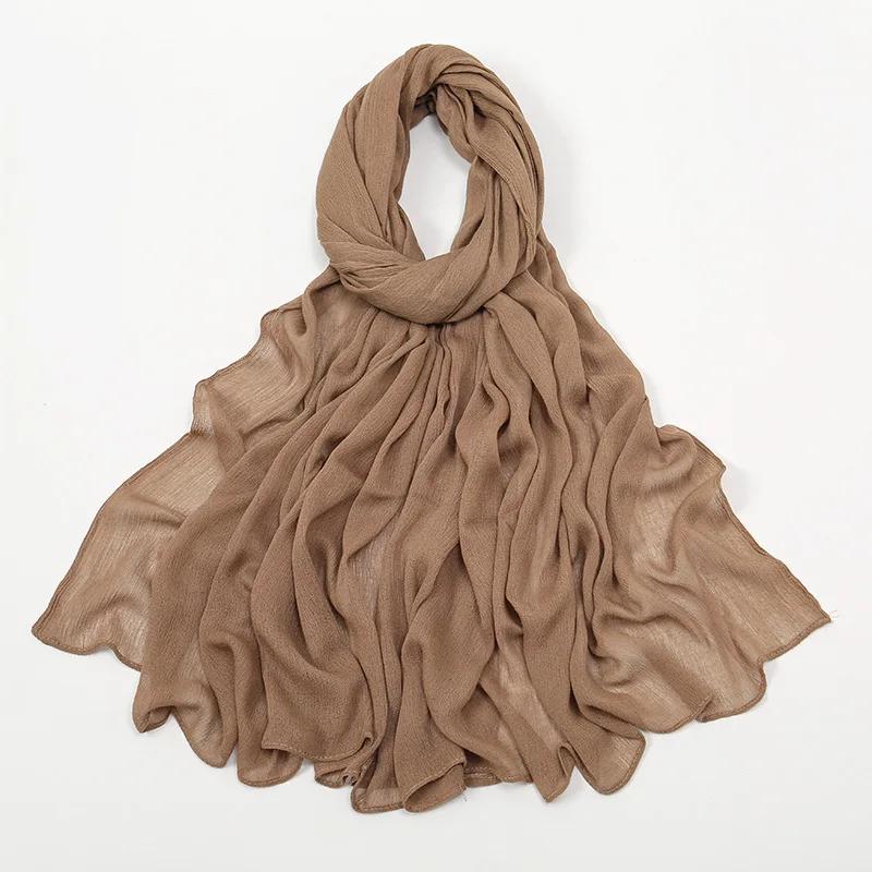 2024 Soft Rayon Cotton Muslim Hijabs for Women Scarf Plain Shawls Femme Musulman Viscose Rayon Headscarf Islamic Turban Headband