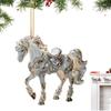 2D platta Akryl Häst Ornament Figur Dekor Jul Häst Dekorationer för Kvinnor Flicka Hem Helg Bordsdekoration Vägghänge