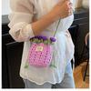 Böhmisches Rosenstrauß-Geflecht-Tasche Baumwollseil Hohl-Rose Strand-Eimer-Tasche Große Kapazität Häkelblumen Schultertasche Reisen