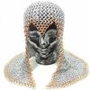 Armor Chainmail Coif Aluminium Butted Medieval Hood Golden Design, Ren Faire Cosplay Costume, Festival Outfit for Larp, Silver