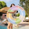 Siyzda Schwimmring für Durchmesser Schwimmring Sommer Wasserpool Sommer Starke Auftriebskraft Schwimmer Erwachsene, Niedlich, Mehrfarbig, 80cm, Typ, Urlaub, Spielen, Meer, Strand,
