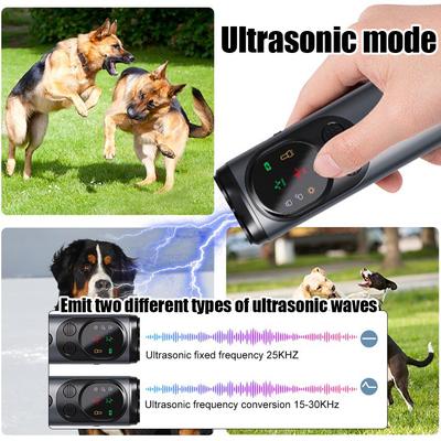 High Power Ultrasonic Dog Repeller Anti Barking Device Dogs Deterrent Bark Repeller LCD Digital Display with LED Flashlight