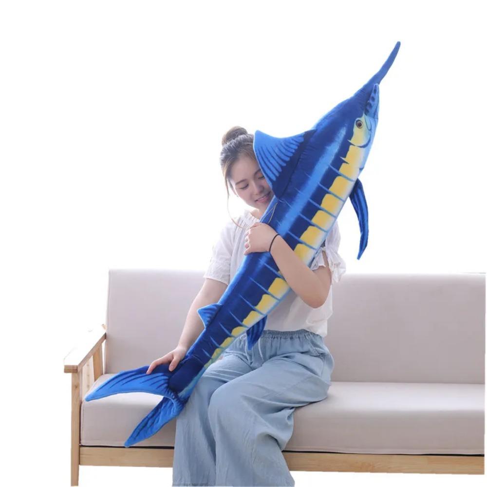100cm/140cm Big Size Simulation Fish Toys Stuffed Soft Plush Blue Marlin Makaira Mazara Pillow Toys for Birthday Toys