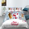 Christmas Series Quilt Cover Pillowcase Three-Piece Set Children'S Gift Digital Printing Polyester