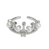 Crown Diamond Elegant Personality Open Ring Pig Nose High Sense Fashion Light Luxury Stacking Wearing Simple Ring