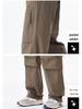 Men's American Retro Outdoor Mountain Pocket Zipper Wide-Leg Sweatpants