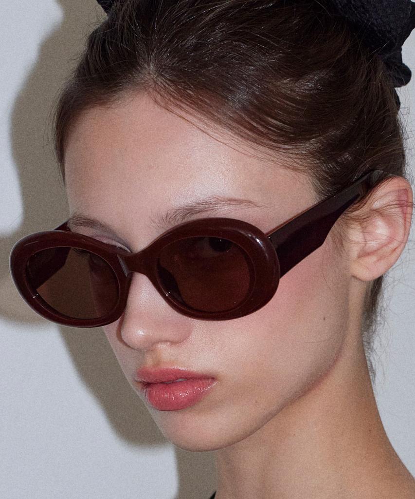 Loginaenloji Big Oval Sunglasses Brown