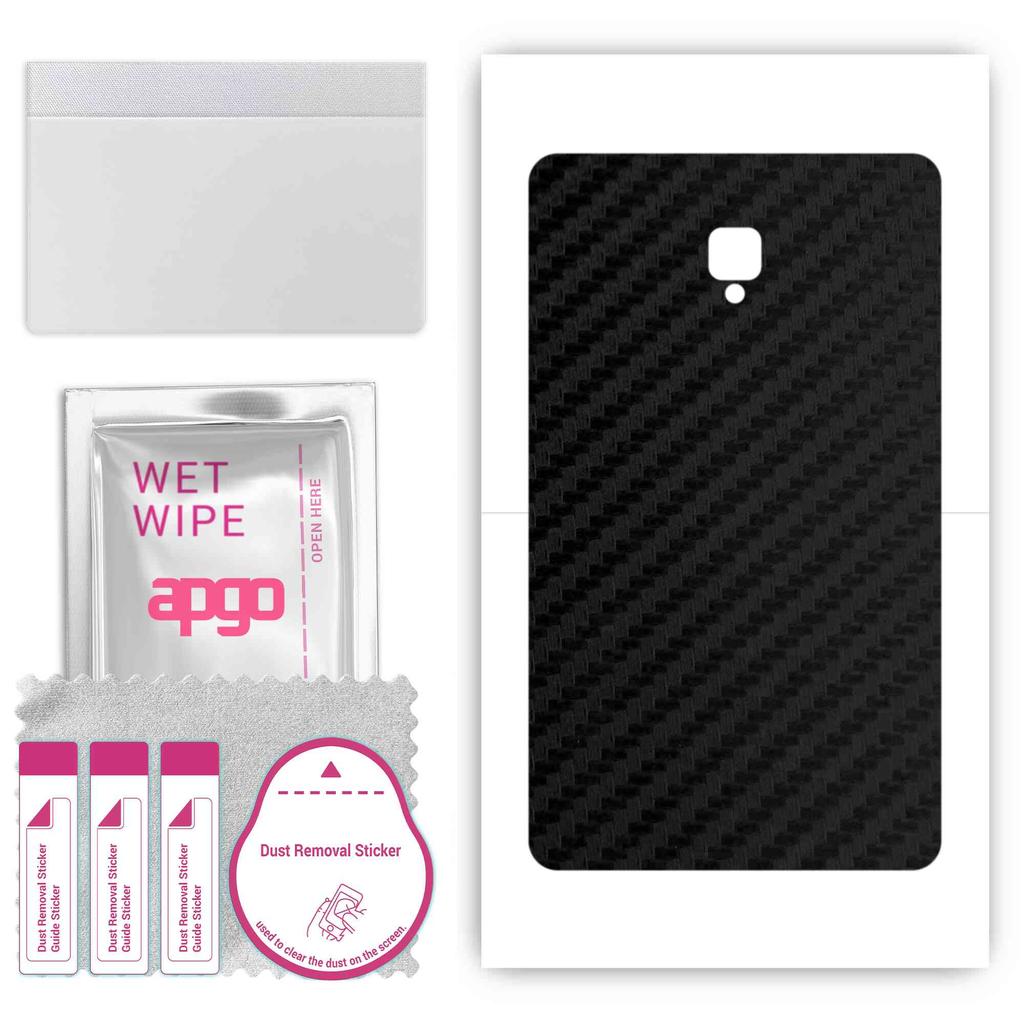 apgo Protective Skin Sticker for the Back Compatible with Samsung Galaxy Tab A 8.0 (2018), Wrap Film, Foil, Vinyl - Pattern Carbon Black