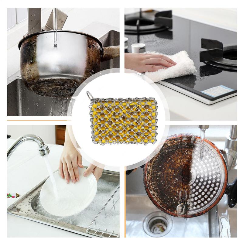 Gusseisenpfannenreiniger Mehrzweck-Edelstahl-Gusseisenreiniger Gusseisen-Reinigungswerkzeug Metallpfannenreiniger für Grillpfanne