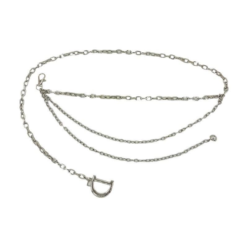 Y2k Silver Metal Waist Chain With Tassel Decor For Teen Girls Summer Style