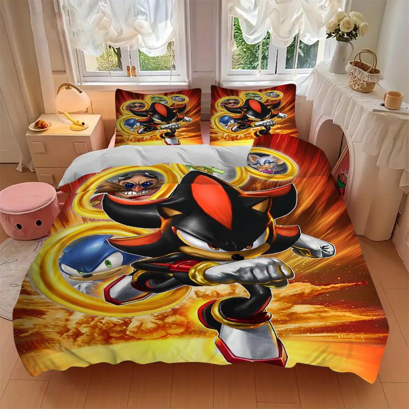 3pcs Shadow's Rise Printed Duvet Cover Set (1 * Cover+2 * Pillowcase, Without Core), Suitable for Home Bedroom, Guest Room, Dormitory Decoration