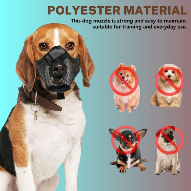 Dog Muzzle Soft Mesh Padded Adjustable Anti-Biting Barking Pet Mouth Cover for Small Puppies Walking Grooming Vet Visit