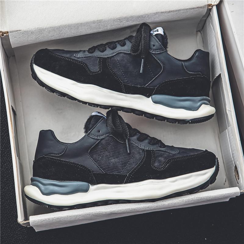 

Модная мужская повседневная обувь, зимняя хлопковая спортивная обувь для прогулок на открытом воздухе, износостойкая, мягкая, удобная, на платформе, молодежные модные мужские кроссовки 44 чёрный