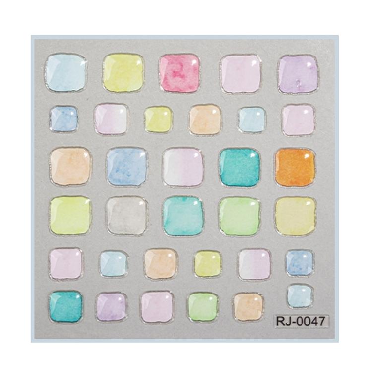 Embossed Cartoon Nail Art Stickers Decals Self-Adhesive Floral Nail Supplies