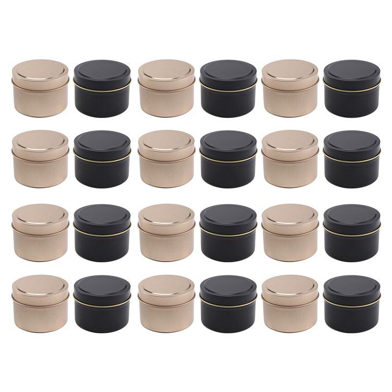 

M-Modern-24 Pack Candle Tin Cans With Lids, 4 Oz, Metal Candle Jars For DIY Candle Making, Arts & Crafts, Party Favors And Gifts
